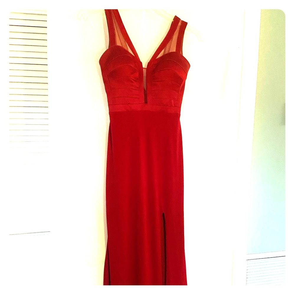 Beautiful long dark red dress